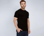 Herren T-Shirt Schwarz – Kurzarm Rundhals-Shirt, Klassisches Freizeitshirt